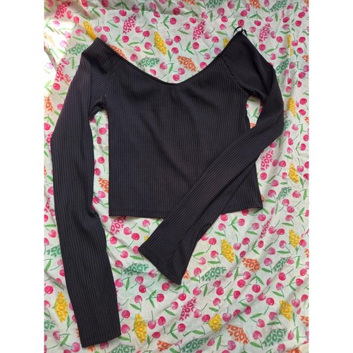 Black bershka ribbed - black,