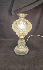 Vintage Waterford Crystal Cut Glass Electric Hurricane Lamp