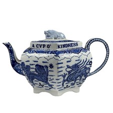 Spode Copeland Tea Pot Burns Pattern Auld Lang Syne L22cm Circa 1890