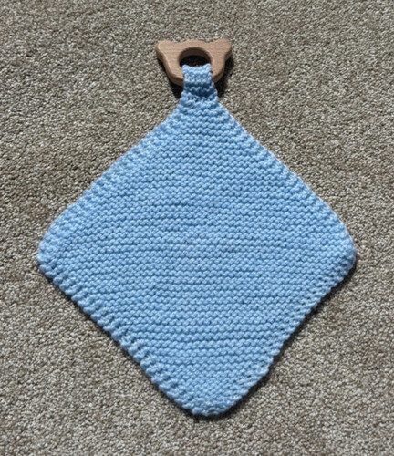 Blue knitted baby security - knitted,