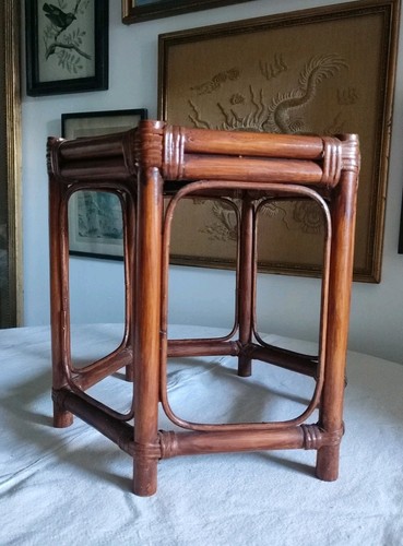 Vintage bamboo side table - vintage,