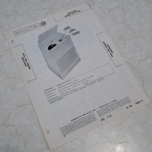 Ultratone manual models 1001 - ultratone,