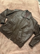 Vintage Leather Brown Bomber Jacket