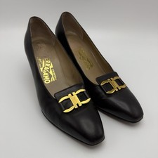 Salvatore Ferragamo Black Gancini Ornament Pumps Shoes Heels UK 6.5 (US 9)
