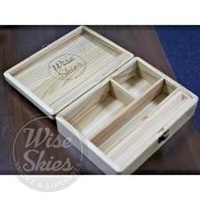 Wise Skies Large Wooden Rolling Box Rolling Paper Storage Stash Box Deluxe Box 
