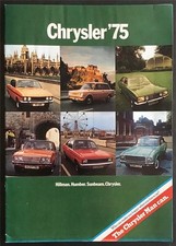 CHRYSLER Car Range Brochure Mar 1975 #C9502 Sunbeam Imp Hillman Alpine +