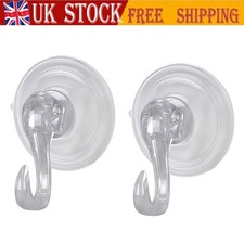 2X Heavy Duty Suction Cup Window Door Hook Clear Christmas Large Wreath Hanger