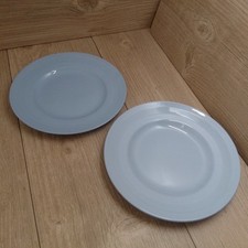 2 Woods Ware Iris Dinner Plate 25cm 9.75 Inch Blue Plates Vintage Utility