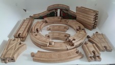 Thomas Friends Traction Rail Wooden Railway Track & Red Brick Bridge (33 Pieces)