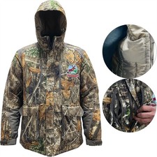 Mens Heavy Outdoor Coat Realtree Camo Padded Waterproof Hunting Fishing Jacket