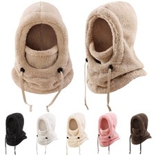 Women Winter Thermal Fleece Balaclava Face Mask Cover Neck Warmer Snood Hood Hat