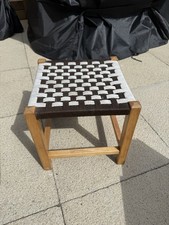 Vintage Retro Woven Rattan Stool Footstool