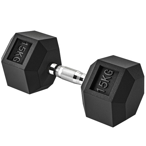 Homcom 15kg single rubber hex - homcom,