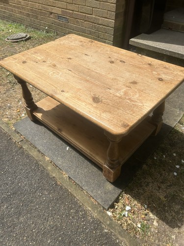 Rustic solid pine coffee table - solid,