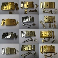 SOLID BRASS CONSTRUCTION -old vintage retro Victorian style rim door latch locks