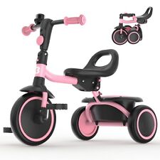 Besrey Toddler Tricycle with Bell,Kids Tricycle for Girls and Boys,Trikes,Pink