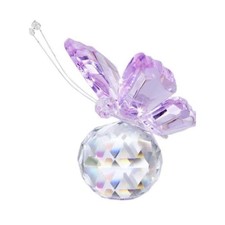 Crystal Butterfly Figurine Ornament with Ball Base Glass Butterfly Animal Statue