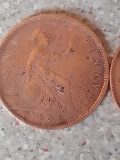 Victorian Coins 4x Pennies+1x