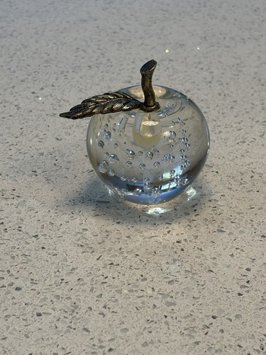 Vintage clear glass apple - vintage,