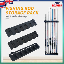 Wall Mounted Fishing Rod Rack Holder Ceiling Bracket Vertical Horizontal Display