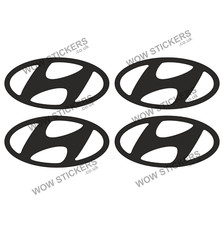 Hyundai Stickers x4 decal 75x37mm Car van truck window man cave  (Choose colour)