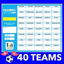 Football Cards Fundraising Football Scratch Charity Cards 40 Team Bus Stop 10