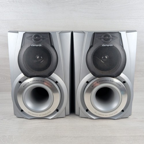 Aiwa wnsz50 silver speakers - aiwa,
