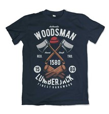 Woodsman mens t shirt Saw Axe
