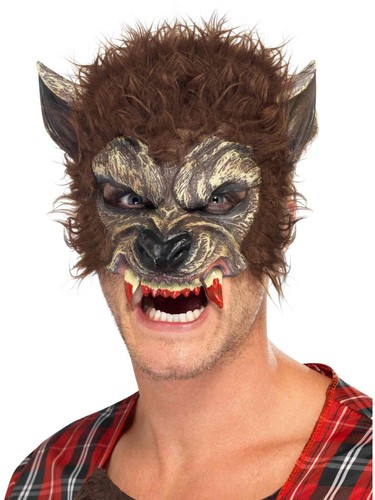Werewolf half face latex - half, mask