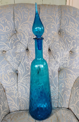 Vintage empoli glass blue - vintage,