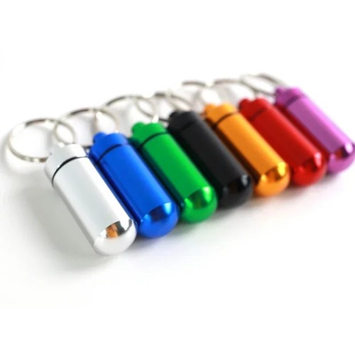 Keychain pill holder organizer - keychain,