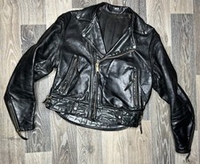 Vintage Langlitz Leather Motorcycle Jacket 42 Mens Womens 1960s Columbia Biker