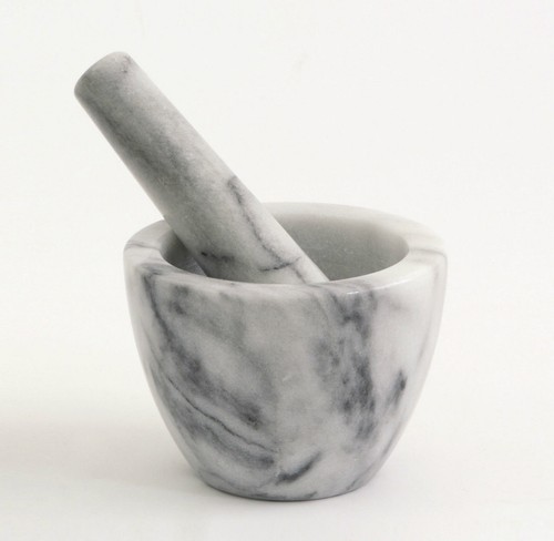 White marble mortar and pestle - mortar,