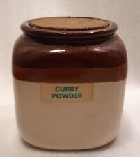 10 Vintage Kitchen Stoneware Storage Jars Herbs Flour Larder Cork Lid Pottery