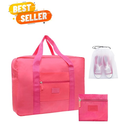 Red foldable duffle - red,