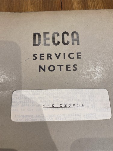 Decca the decola service notes - the,