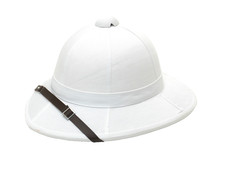 British Army WWI Pith Helmet Hat White Wolseley Safari Colonial Military Sun Hat