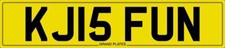 KJ INITIALS NUMBER PLATE KJ15