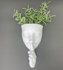 Planter Wall Mounted 6.5 Inch Resin Face Wall Hanging Planter Pot - Marbled
