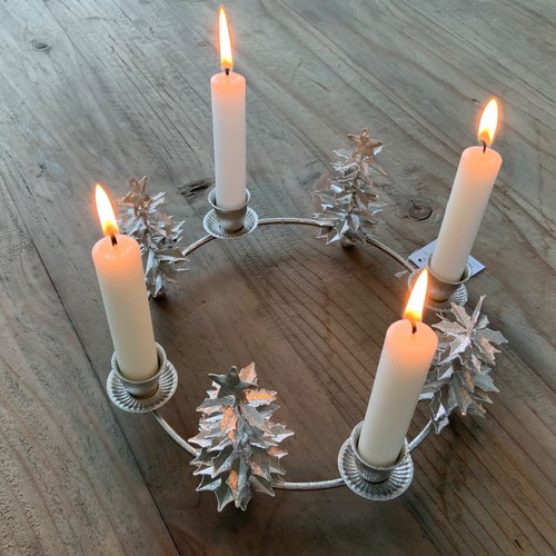 24cm silver metal tree - silver,