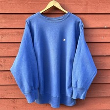 Vintage 80s Champion Reverse Weave Sweatshirt Blue Mens XL Small Logo USA Made