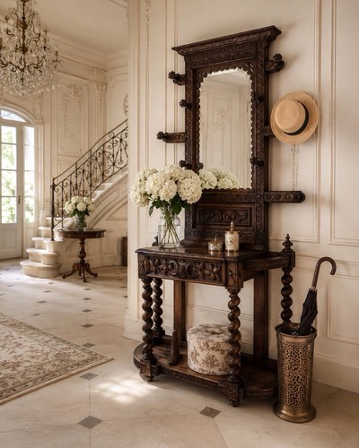 Antique victorian oak stick - antique,