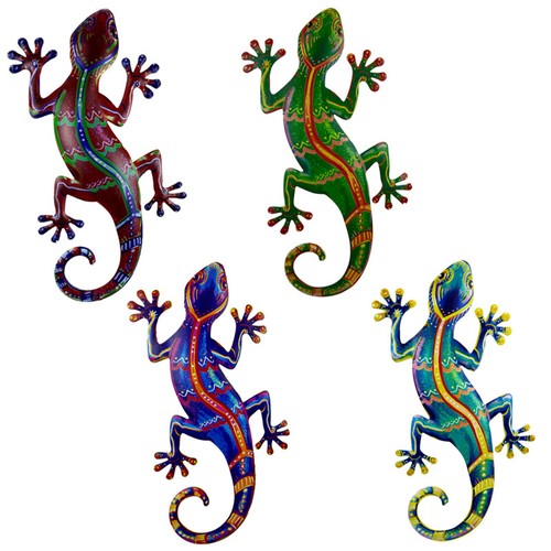Colourful gecko metal - metal, lizard