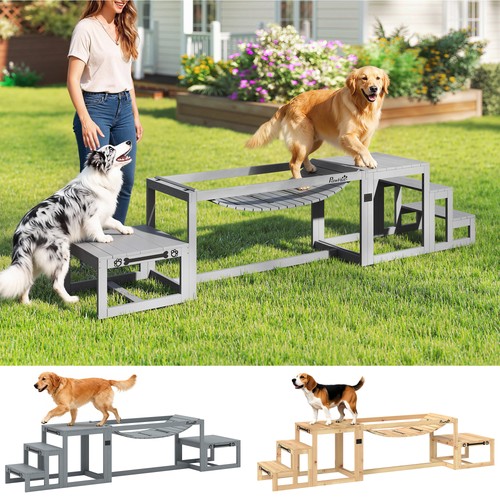 Pawhut pieces wooden dog - pawhut, 3