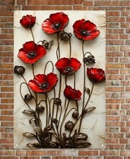 POPPY 2D METAL WALL ART