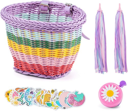 Wicker kids bike basket - bike,
