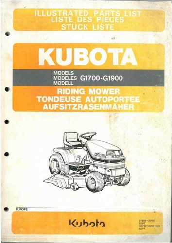 Kubota ride mower g1700 - mower,