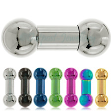 Surgical Steel Heavy Gauge Barbell Large Straight Tongue Bar or PA Prince Albert