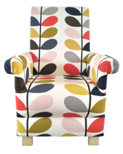 Orla Kiely Armchair Multi Stem Fabric Adult Chair Tomato Red  Designer Accent 