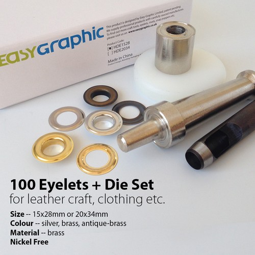 100 large big eyelets - big, punch